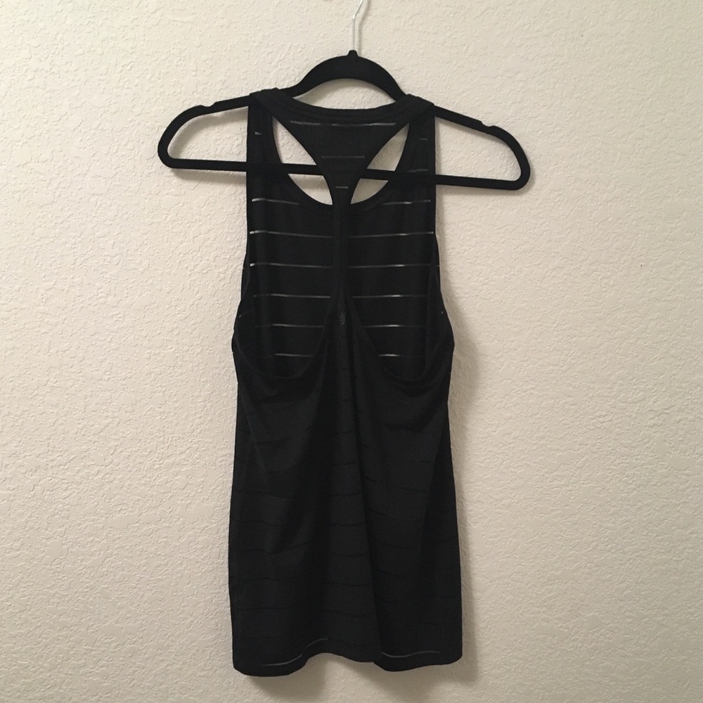 ❌SOLD❌Athleta | Stripe Mesh High Neck Chi Tank - Picture 4 of 5